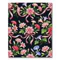 Pink Carnation Floral Bouquet Ribbon Rug