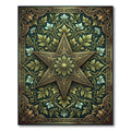 Antique Gold Star Floral Scrollwork Rug