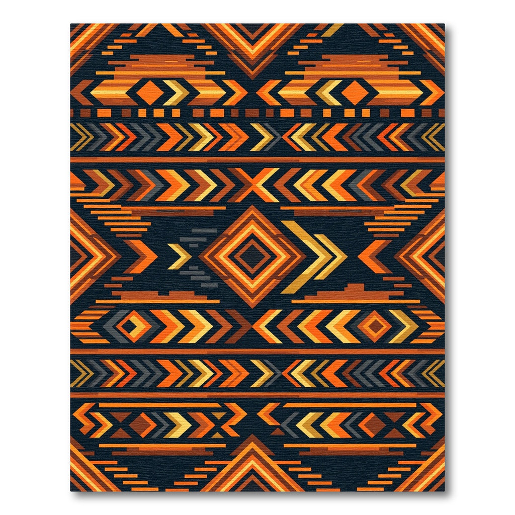 Geometric Sunset Amber Tribal Diamond Rug