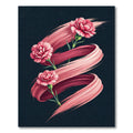 Elegant Pink Carnation Ribbon Swirl Rug