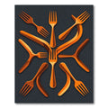 Orange Fork Abstract Radial Arrangement Rug
