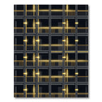 Dark Gray Gold Balcony Grid Rug