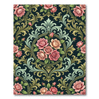 Elegant Victorian Rose Damask Medallion Rug
