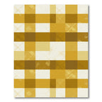 Golden Yellow Gingham Checkered Grid Rug