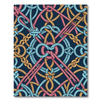 Intricate Nautical Rope Knot Trellis Rug
