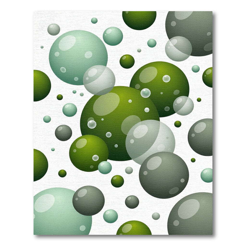 Green Bubbles Abstract Composition Rug