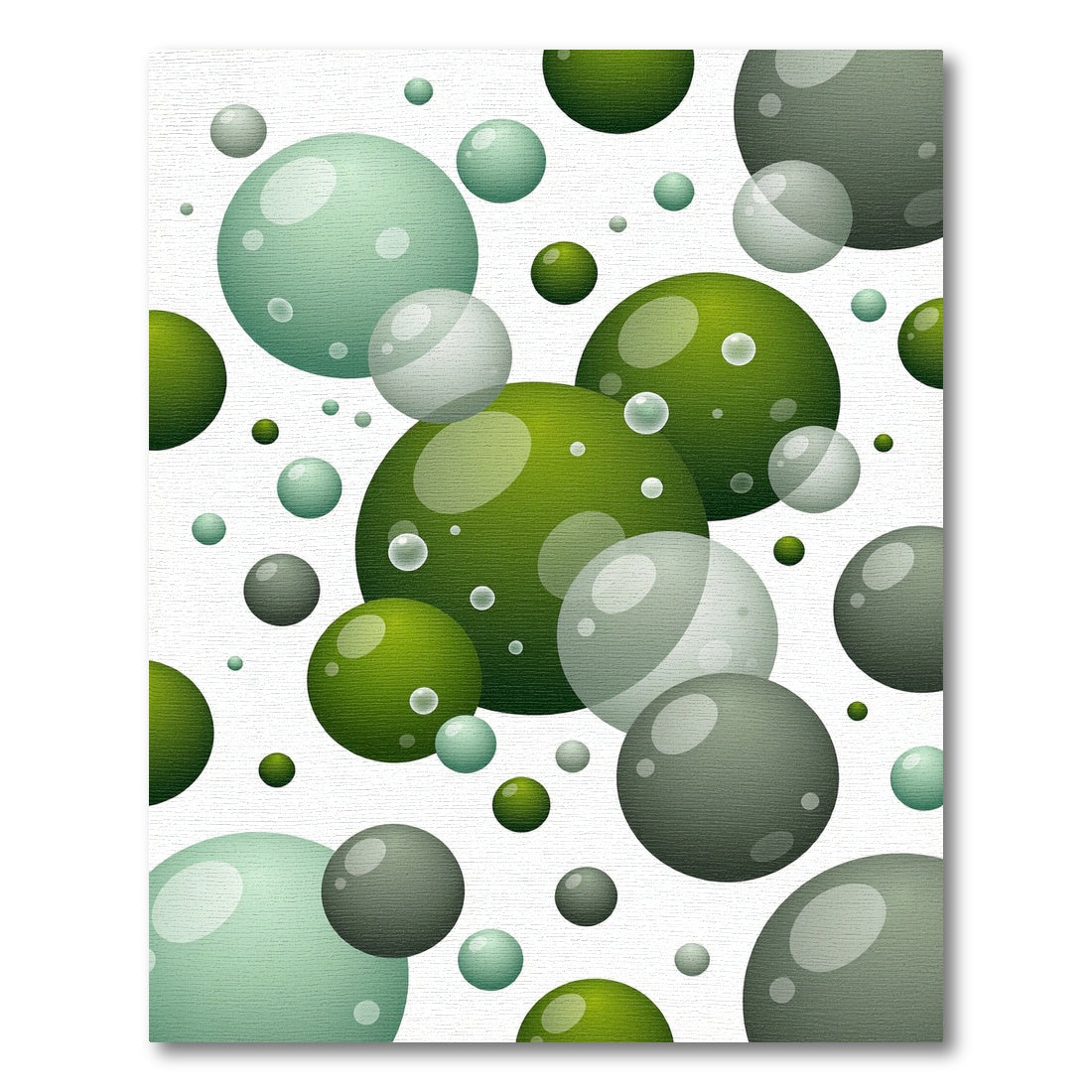 Green Bubbles Abstract Composition Rug