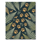 Golden Beagle and Fern Botanical Illustration Rug