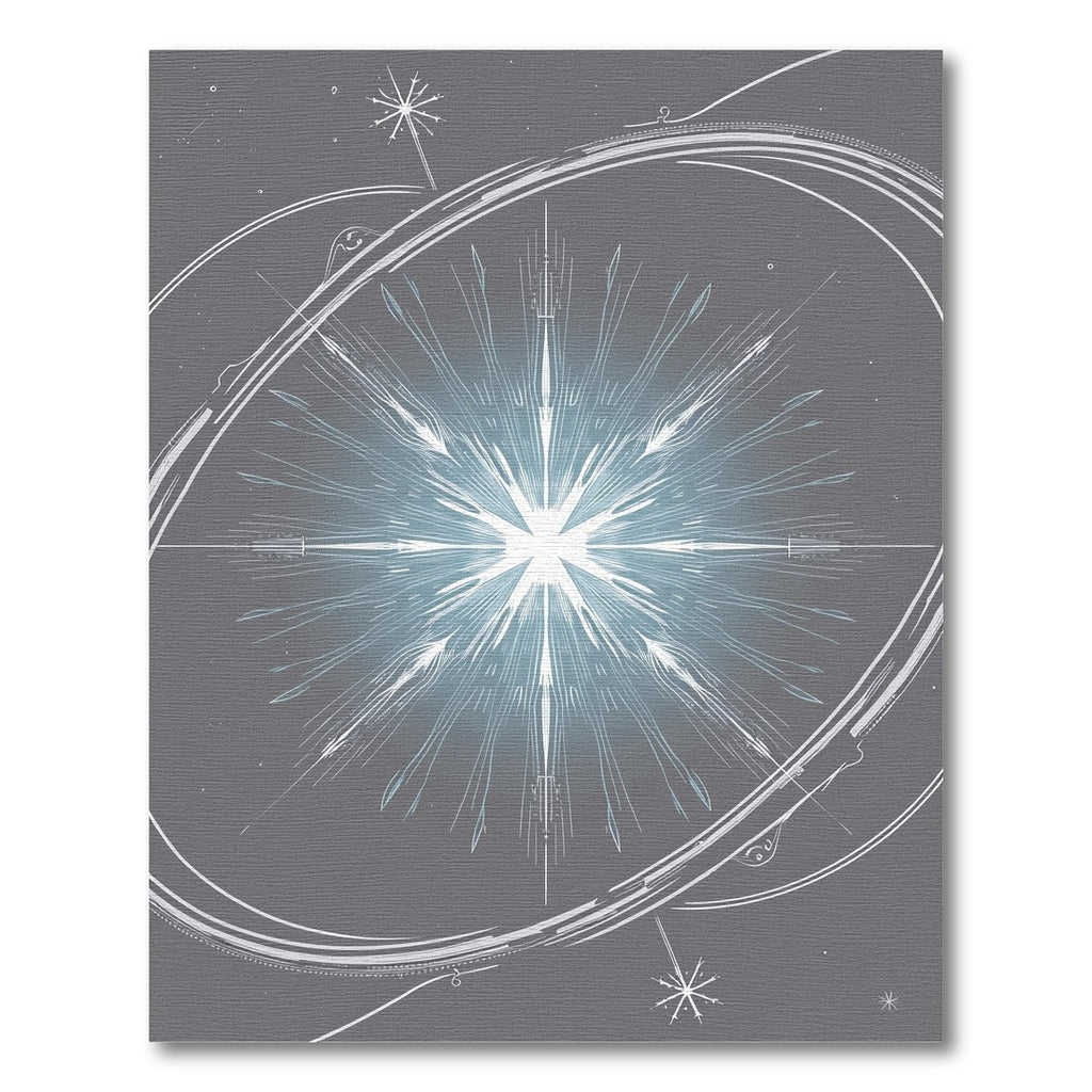 Gleaming White Starburst Abstract Oval Rug