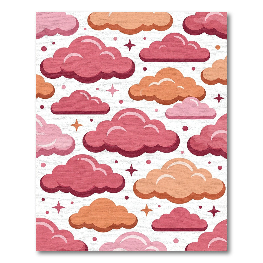 Pink Orange Cloud Sprinkle Array Rug