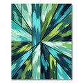 Vibrant Teal Green Shattered Geometric Rug