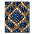 Geometric Azure Step Pyramid Tiles Rug