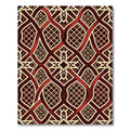 Red Cream Interlocking Geometric Lattice Rug