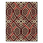 Red Cream Interlocking Geometric Lattice Rug