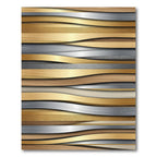 Gold Silver Wood Layered Texture Rug