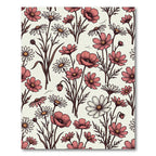 Coral Pink Floral Field Arrangement Rug