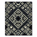 Monochrome Geometric Maze Diamond Square Rug