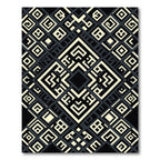 Monochrome Geometric Maze Diamond Square Rug
