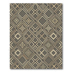 Earthy Brown Tribal Geometric Diamond Rug