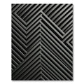 Modern Charcoal Geometric Chevron Linear Rug