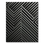 Modern Charcoal Geometric Chevron Linear Rug