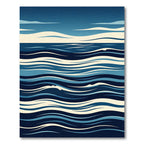 Deep Blue Ocean Abstract Wave Rug