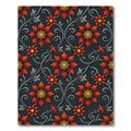 Victorian Crimson Floral Scrolling Vine Rug