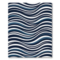 Modern Navy Blue Wavy Linear Rug