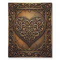 Ornate Golden Heart Filigree Rug