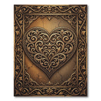 Ornate Golden Heart Filigree Rug