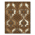 Elegant Bronze Damask Scroll Medallion Rug