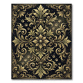 Ornate Gold Floral Damask Paw Accent Rug
