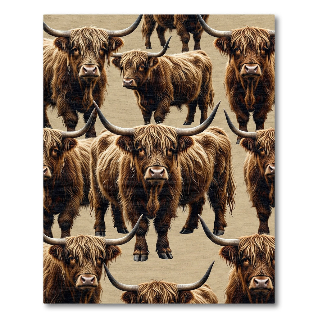 Rustic Highland Cattle Taupe Rug