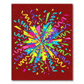 Vibrant Explosive Confetti Streamers Celebration Rug