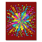 Vibrant Explosive Confetti Streamers Celebration Rug