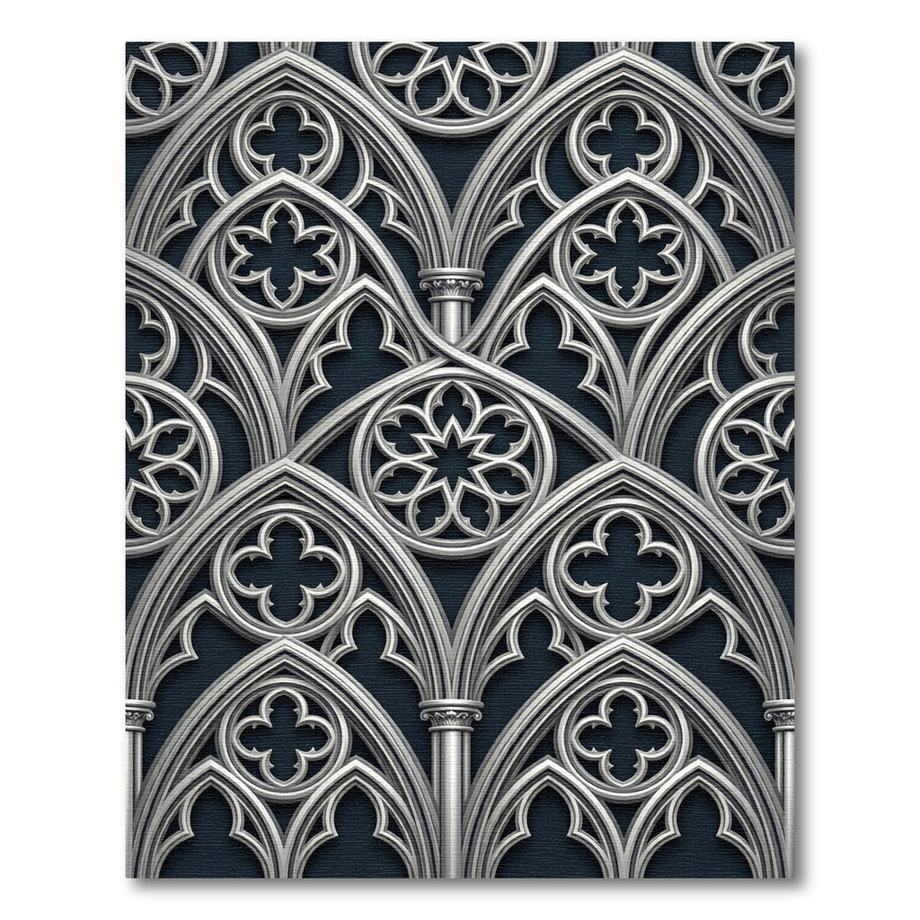 Silver Gothic Arch Window Rug