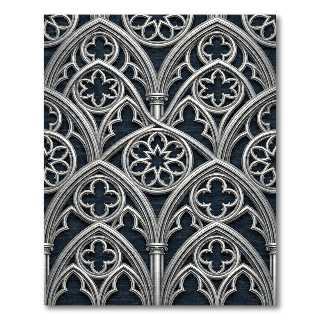 Silver Gothic Arch Window Rug