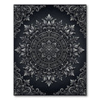 Ornate Scrollwork Mandala Gray Rug