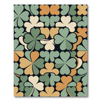 Midcentury Sage and Ochre Clover Tile Rug