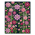 Pink Floral Garden Archway Rug