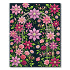 Pink Floral Garden Archway Rug
