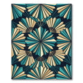 Teal Gold Art Deco Fan Rug