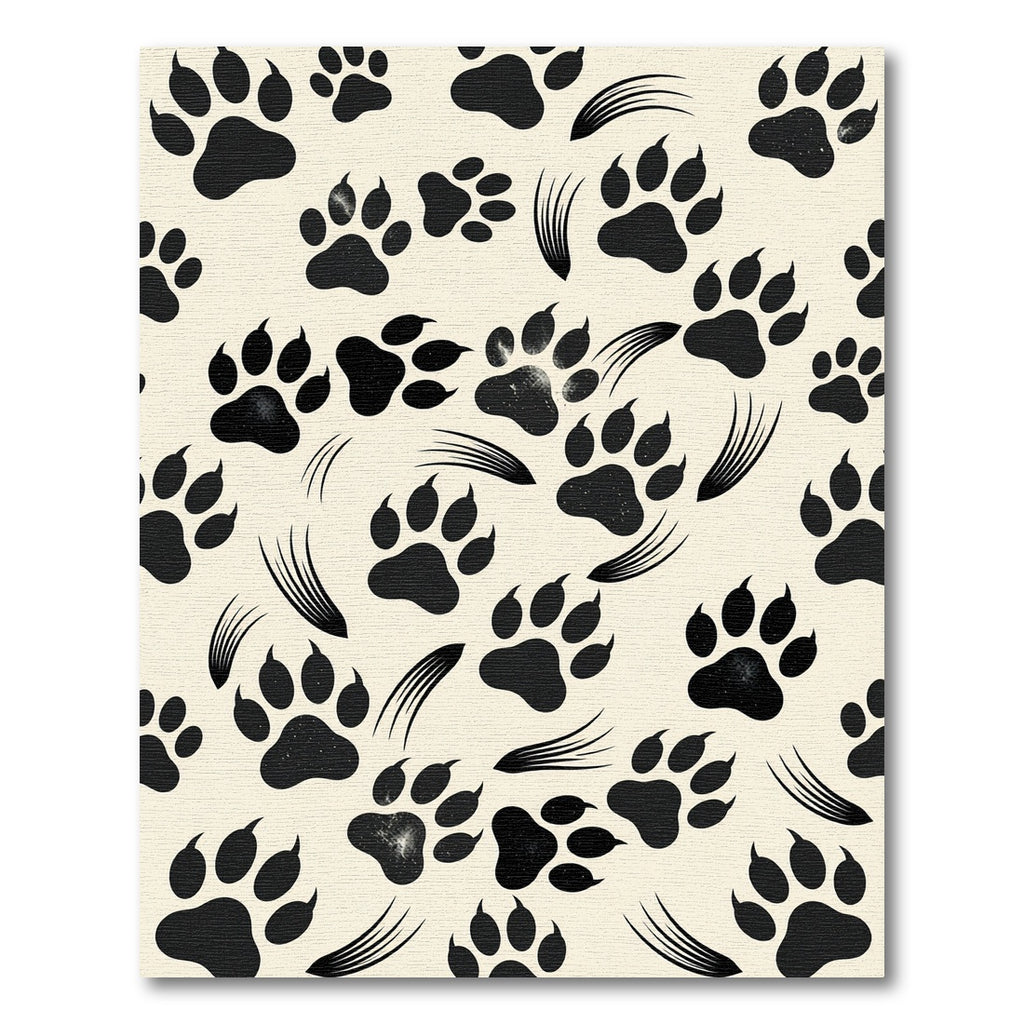Monochromatic Animal Paw Scratch Accent Rug