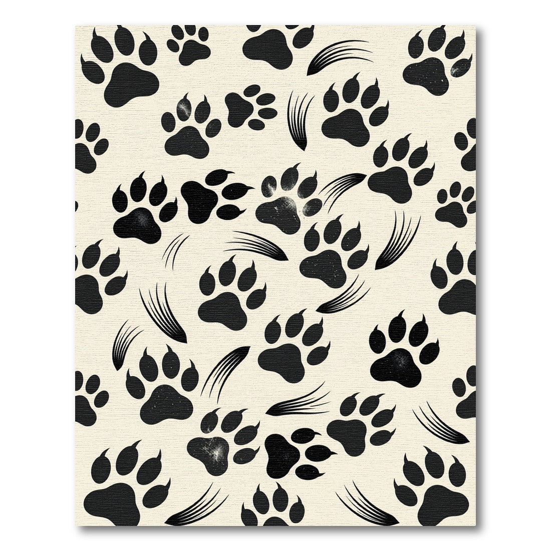 Monochromatic Animal Paw Scratch Accent Rug