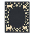 Cream Cat and Paw Illustration Rug