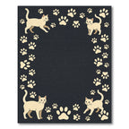 Cream Cat and Paw Illustration Rug