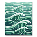 Abstract Teal Oceanic Wave Rug