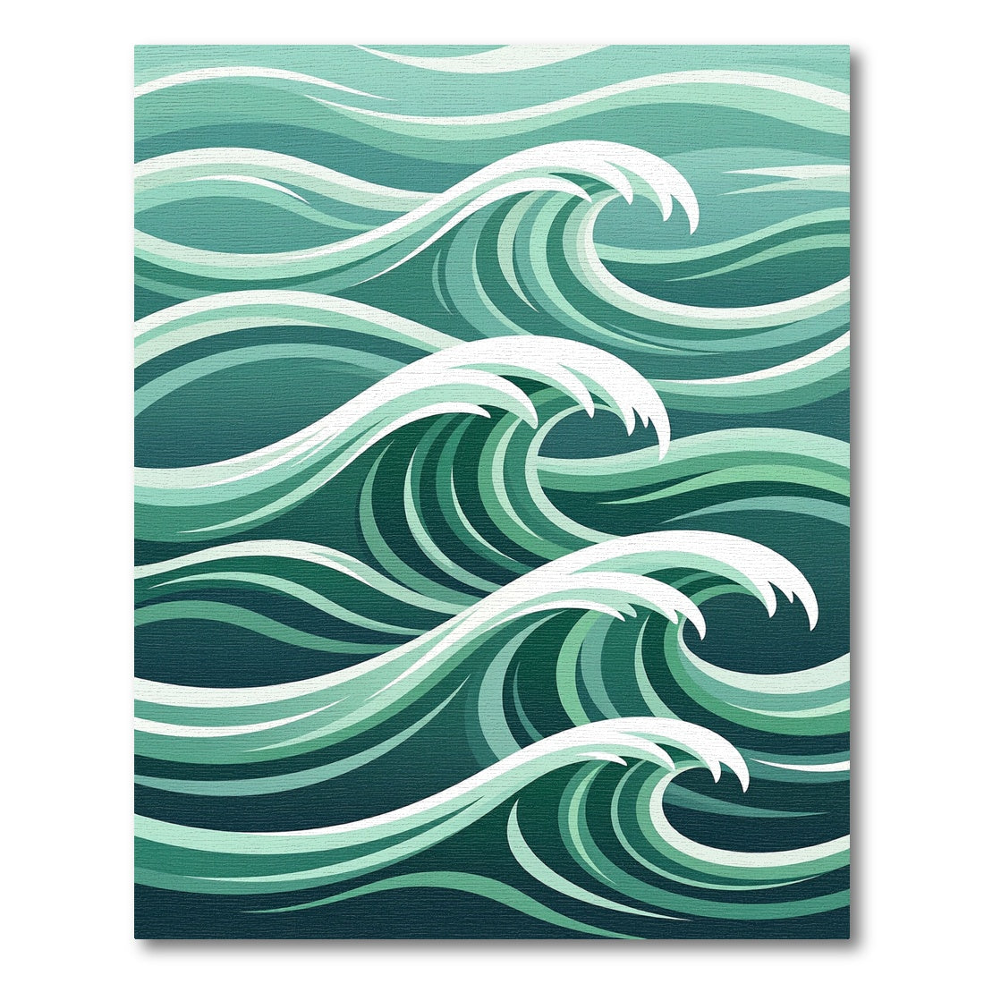 Abstract Teal Oceanic Wave Rug