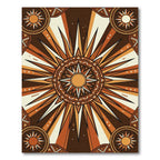 Radiant Golden Sunburst Earthy Geometric Rug