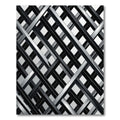 Modern Monochrome Intersecting Diagonal Grid Rug